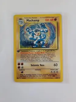 Machamp 8/102 1st Edition NM Holo Rare Base Set Pokemon Card 1999 WOTC - Image 1