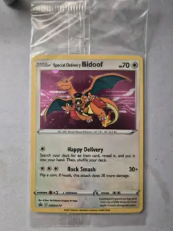 SEALED Pokemon Special Delivery Bidoof Promo Card SWSH177 - Image 1