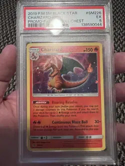 PSA 5 Pokemon 2019 Black Star Promo Fall Chest Charizard Holo #SM226 - Image 1
