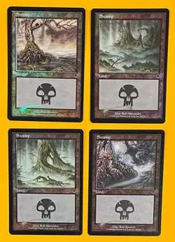 MTG SWAMP (Foil) (x4) Invasion (OldManMTG 011-912) - Image 1