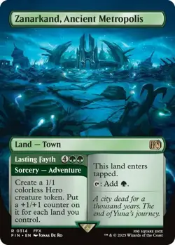 x1 Zanarkand, Ancient Metropolis // Lasting Fayth - Borderless R MTG Final Fanta - Image 1