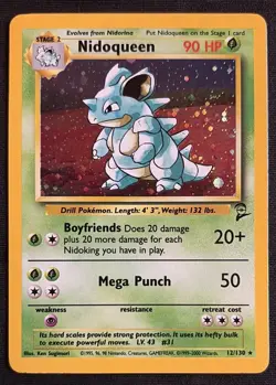 Pokemon TCG Nidoqueen 12/130 Base Set 2 Holo LP - Image 1