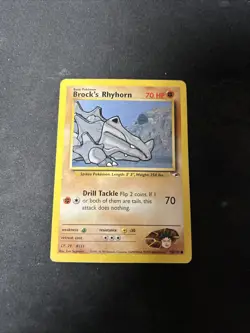 Brock's Rhyhorn 2000 Pokemon Gym Heroes Unlimited Common #70/132 D1 - Image 1