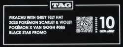 2023 SVP Pokemon X Van Gogh Promo #085 Pikachu With Grey Felt Hat TAG 10 (962) - Image 3
