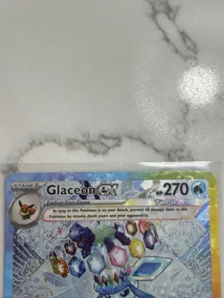 Pokemon Glaceon EX 150/131 Prismatic Evolutions Special Illustration Rare Holo - Image 3