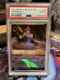 Disney Lorcana URSULA’S RETURN Enchanted CINDERELLA Melody Weaver - PSA 10! GM! - Image 1