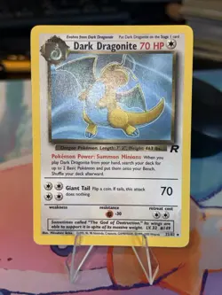 Pokemon Dark Dragonite TCG Card 22/82 Non-Holo Wizards of the Coast 1999 LP - Image 1