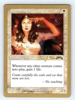 Soul Warden - Brian Hacker - 1998 ~ Lightly Played World Championship F MTG Magi - Image 1