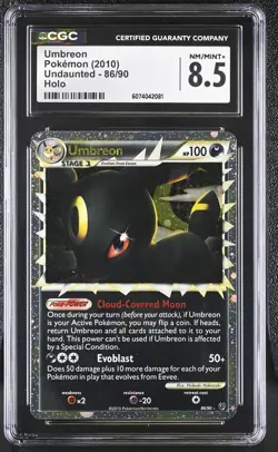 CGC 8.5 Umbreon 2010 Undaunted 86/90 Holo Pokemon Card - Image 1