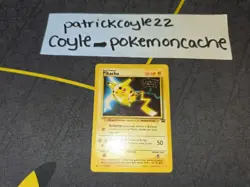 Pikachu Pokemon The First Movie Stamped WOTC Black Star Promo 4 MP front/HP back - Image 1