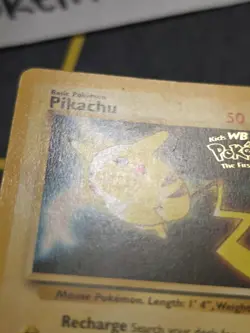 Pikachu Pokemon The First Movie Stamped WOTC Black Star Promo 4 MP front/HP back - Image 2