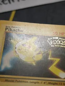Pikachu Pokemon The First Movie Stamped WOTC Black Star Promo 4 MP front/HP back - Image 3