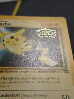 Pikachu Pokemon The First Movie Stamped WOTC Black Star Promo 4 MP front/HP back - Image 5