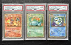Pokemon 25th Anniversary Charizard Blastoise Venusaur 001 002 003/025 PSA 10 - Image 1