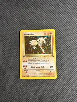 Pokemon TCG Hitmonlee 7/62 1st Edition Fossil Holo MP/MP- - Image 3