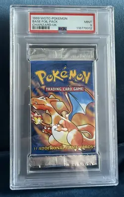 PSA 9 Pokemon TCG Base Set Unlimited Booster Pack Charizard WOTC 1999 - Image 1