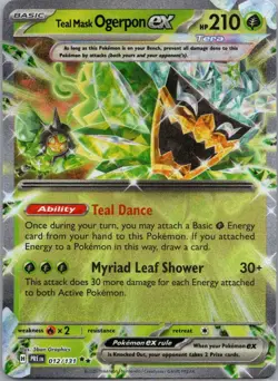 TEAL MASK OGERPON EX 012/131 DOUBLE RARE PRISMATIC EVOLUTIONS POKEMON NM - Image 1
