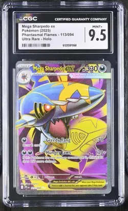 Mega Sharpedo EX *CGC 9.5* Ultra Rare *Phantasmal Flames* #113 *2025* Pokemon - Image 1