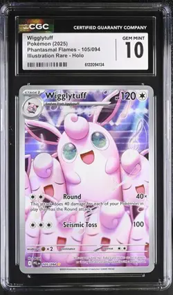 Wigglytuff *CGC 10* Illustration Rare *Phantasmal Flames* #105 * Pokemon - Image 1