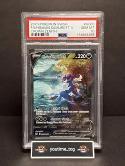2023 Pokemon Sword And Shield Crown Zenith Fa Hisuian Samurott V #GG51 PSA 10 - Image 1