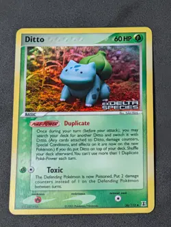 Ditto Bulbasuar Reverse Holo Stamped Delta Species Pokemon LP - Image 1