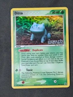 Ditto Bulbasuar Reverse Holo Stamped Delta Species Pokemon LP - Image 2