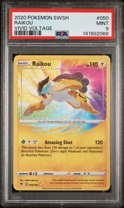 SEQUENTIAL PSA 9 RAIKOU 050 PSA 10 CELEBI 009 VIVID VOLTAGE AMAZING RARE POKEMON - Image 2