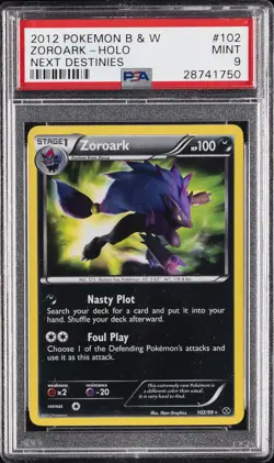 2012 POKEMON B&W NEXT DESTINIES #102 ZOROARK-HOLO PSA 9 - Image 1