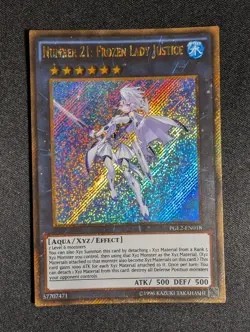 Yugioh Number 21: Frozen Lady Justice PGL2-EN018 Unlimited Gold Secret Rare LP - Image 1