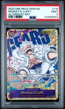 2023 ONE PIECE OP05-AWAKENING OF THE NEW ERA ALTERNATE ART MONKEY D. LUFFY PSA 9 - Image 1