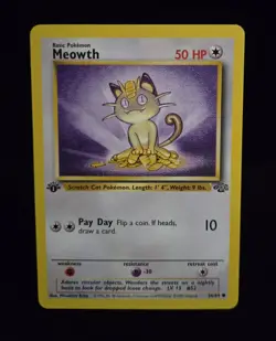 Pokemon TCG - MEOWTH - 1ST EDITION - 56/64 - WOTC - JUNGLE (1999) - LP/NM - Image 1