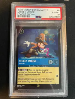 MICKEY MOUSE - DETECTIVE PSA 10 DISNEY LORCANA ENGLISH 2023 PROMO P1 - Image 1