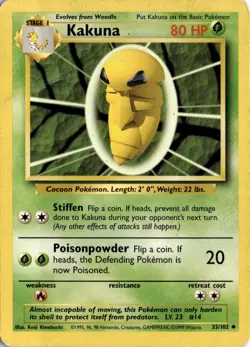 Kakuna 033/102 Base Set Pokemon Card TCG - Image 1