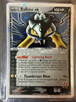 Pokemon TCG Rocket's Raikou ex 108/107 Secret Rare Holo 2005 Ex Deoxys - NM - Image 1