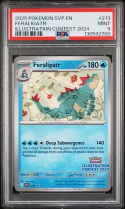 2025 POKEMON SVP PROMO ILLUSTRATION CONTEST 2024 #213 FERALIGATR PSA 9 - Image 1
