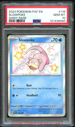 Pokemon Paldean Fates Slowpoke 116 PSA 10 - Image 1