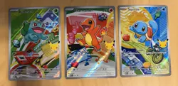 Bulbasaur Charmander Squirtle Pokemon First Partner Illustration Kanto Series 1 - Image 1