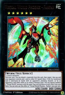 1x Virtual World Phoenix - Fanfan - 1st Edition NM Eng YuGiOh - Phantom Rage - Image 1