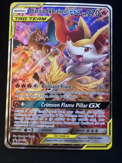 Charizard and Braixen GX Tag Team Jumbo Promo Card - Image 1