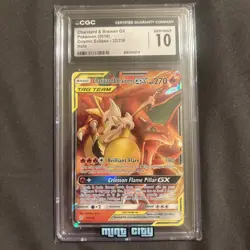CGC 10 GEM MINT Charizard & Braixen GX Cosmic Eclipse 22/236 Holo Pokemon Card - Image 2