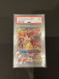 PSA 9 Japanese Charizard 008/064 & Braixen GX Sun & Moon Remix Bout 2019 Card - Image 1