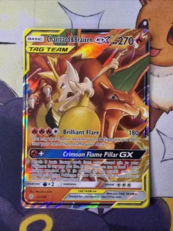 Charizard & Braixen GX 22/236 Ultra Rare Cosmic Eclipse Pokemon Card - Image 1