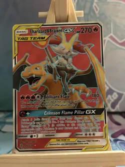 Charizard & Braixen GX 212/236 Cosmic Eclipse Full Art Ultra Rare Pokemon card - Image 1