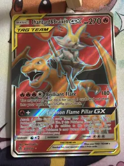 Charizard & Braixen GX 212/236 Cosmic Eclipse Full Art Ultra Rare Pokemon card - Image 3