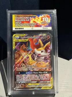 ACE 10 Charizard & Braixen GX SM230 Pokemon Card Black Star Promo GEM MINT - Image 1
