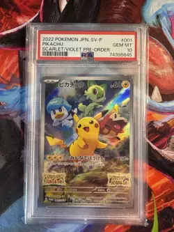 PSA 10 Pikachu 001/SV-P Promo Pre-Order Scarlet & Violet Pokemon Card Japanese - Image 1