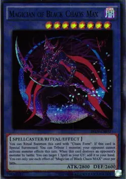 MAGICIAN OF BLACK CHAOS MAX HOLO YuGiOh YU GI OH Custom Anime Collectible Card - Image 1