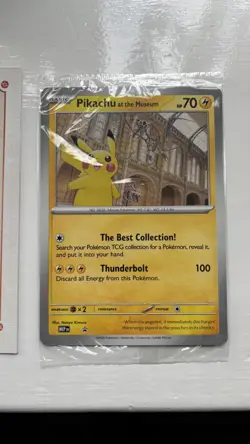 X2 SEALED Pikachu at the Museum Jumbo Promo Card with Natural History Booklet - Image 2