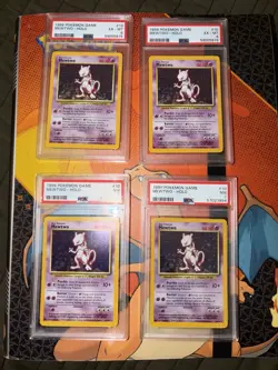(Lot of 4) 1999 Pokemon Game Mewtwo Holo 10/102 (2x PSA 7) (2x PSA 6) - Image 1