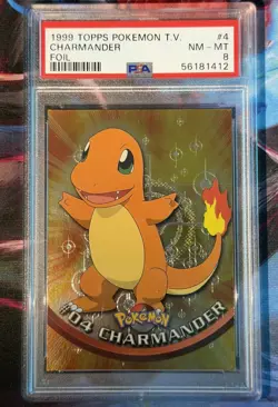 1999 Topps Pokemon T.V. Charmander Foil PSA 8 - Image 1